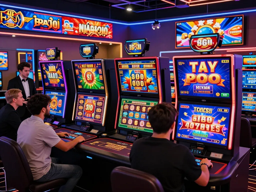 Exciting digital casino scene highlighting xx88 online gaming, with diverse players enjoying vibrant games and a charismatic dealer.