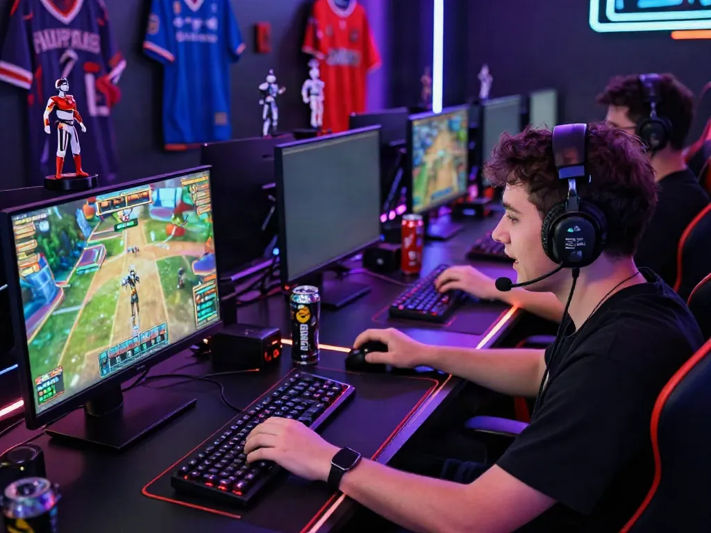 Engaged player in an intense gaming environment showcasing akunjp slot games.