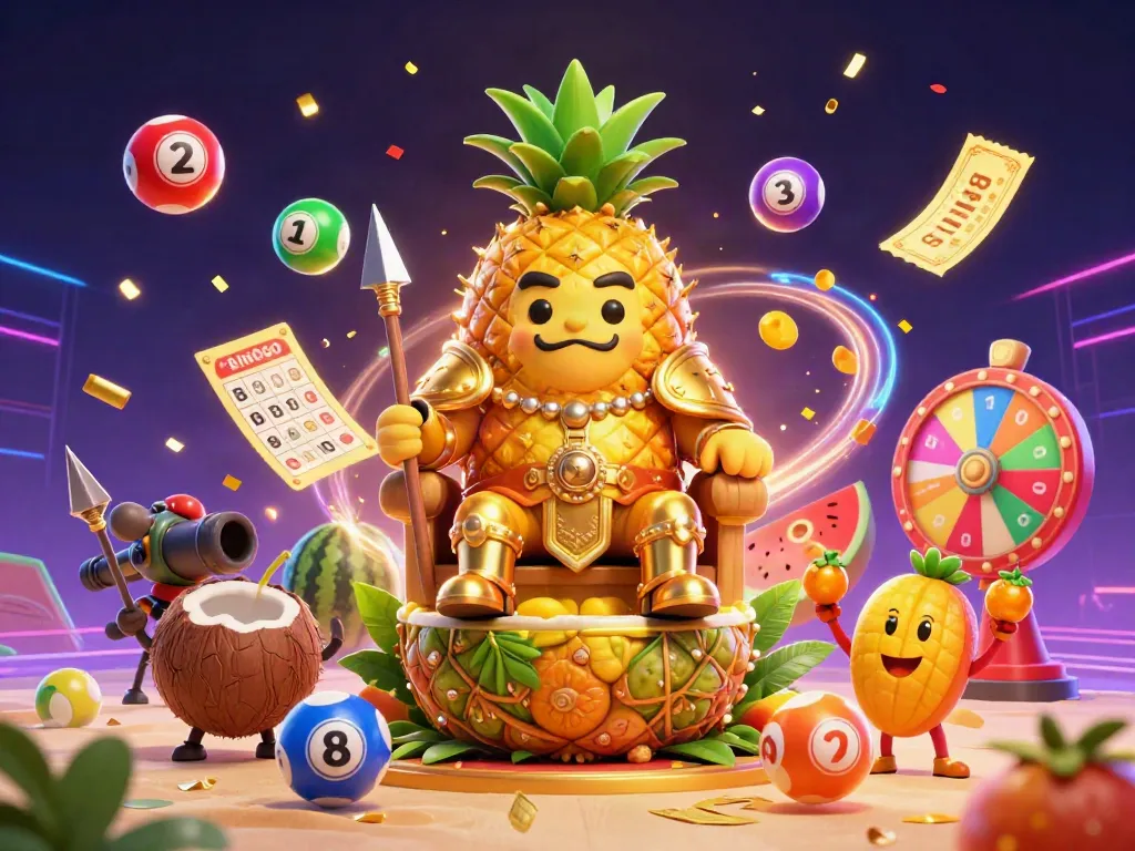 Gambaran rummy glee unduh dengan karakter kartun dan bola lotere berwarna-warni.