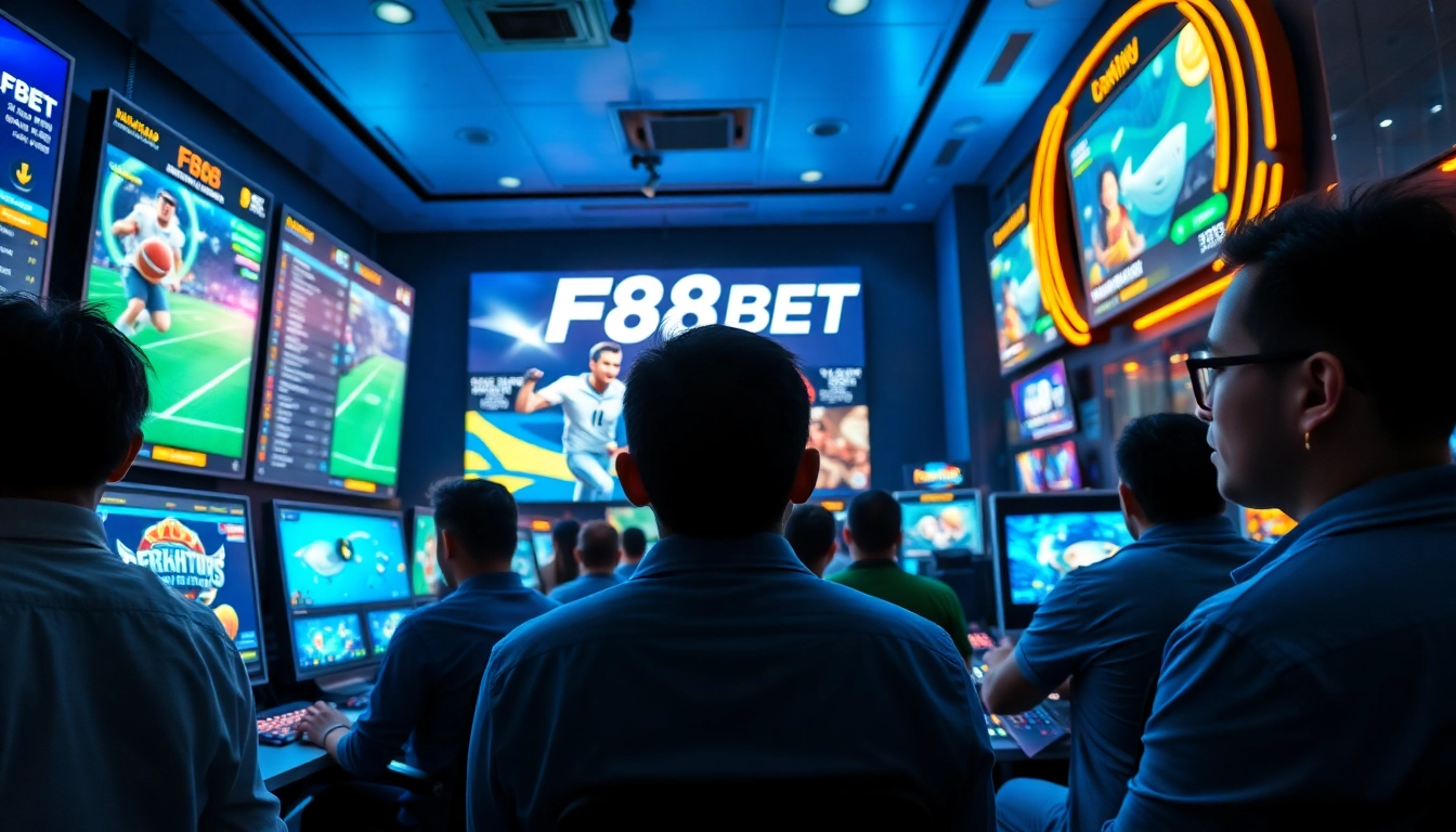 F88BET engaging gaming scene showcasing diverse online betting options