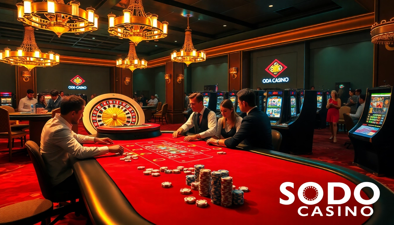 SODO CASINO poker night with high-stakes players and vibrant casino ambiance.