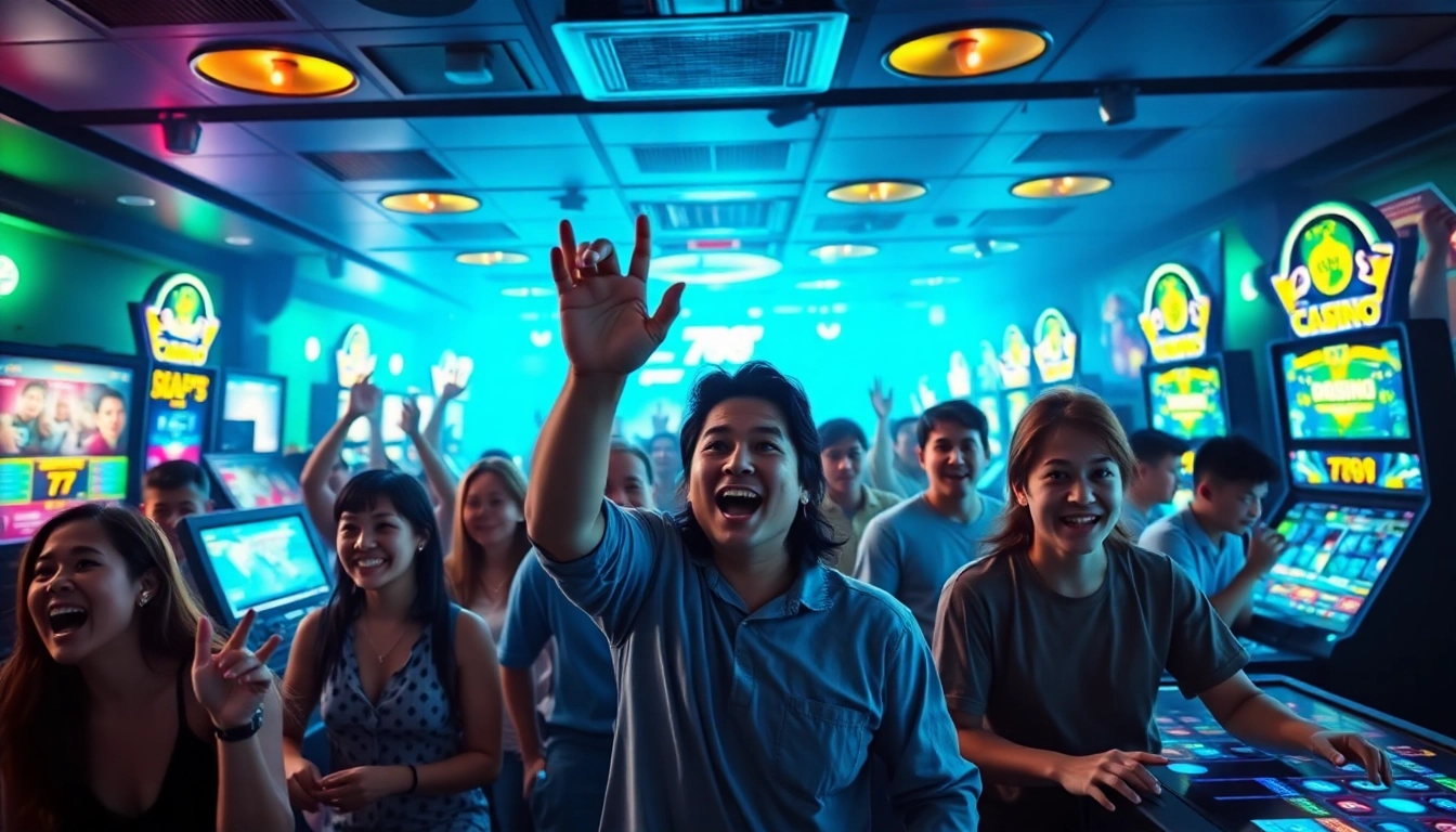 Exciting gaming scene featuring players at 789club online platform engaging in various games.