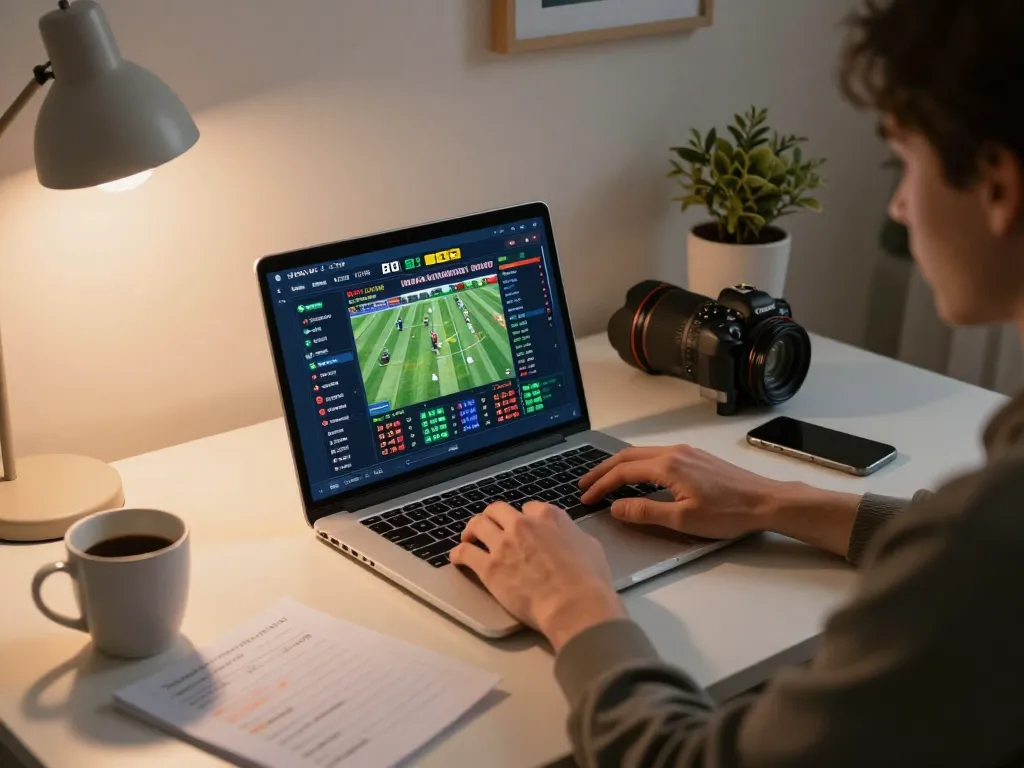 Engaging in online sports betting with tỷ lệ kèo nhà cái hôm nay displayed, showcasing unique betting interface and cozy settings