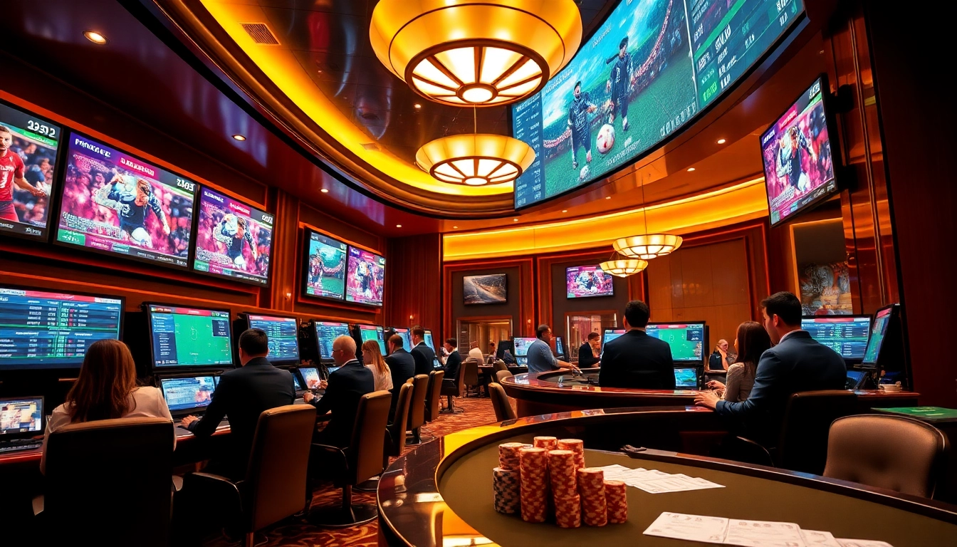 Agen Judi Bola scene showcasing modern sportsbook excitement with live betting action.
