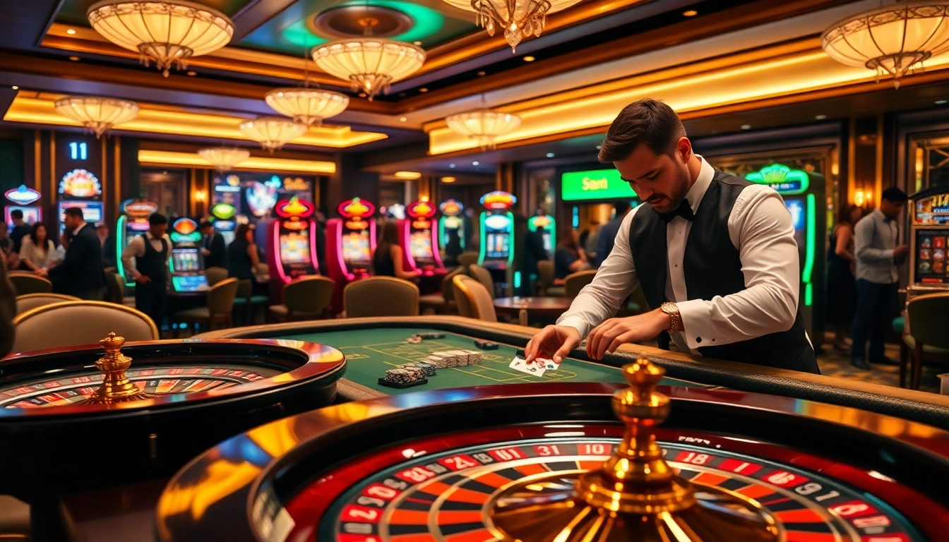 Experience the thrill of SHBET0 casino with vibrant gaming tables and professional dealers.