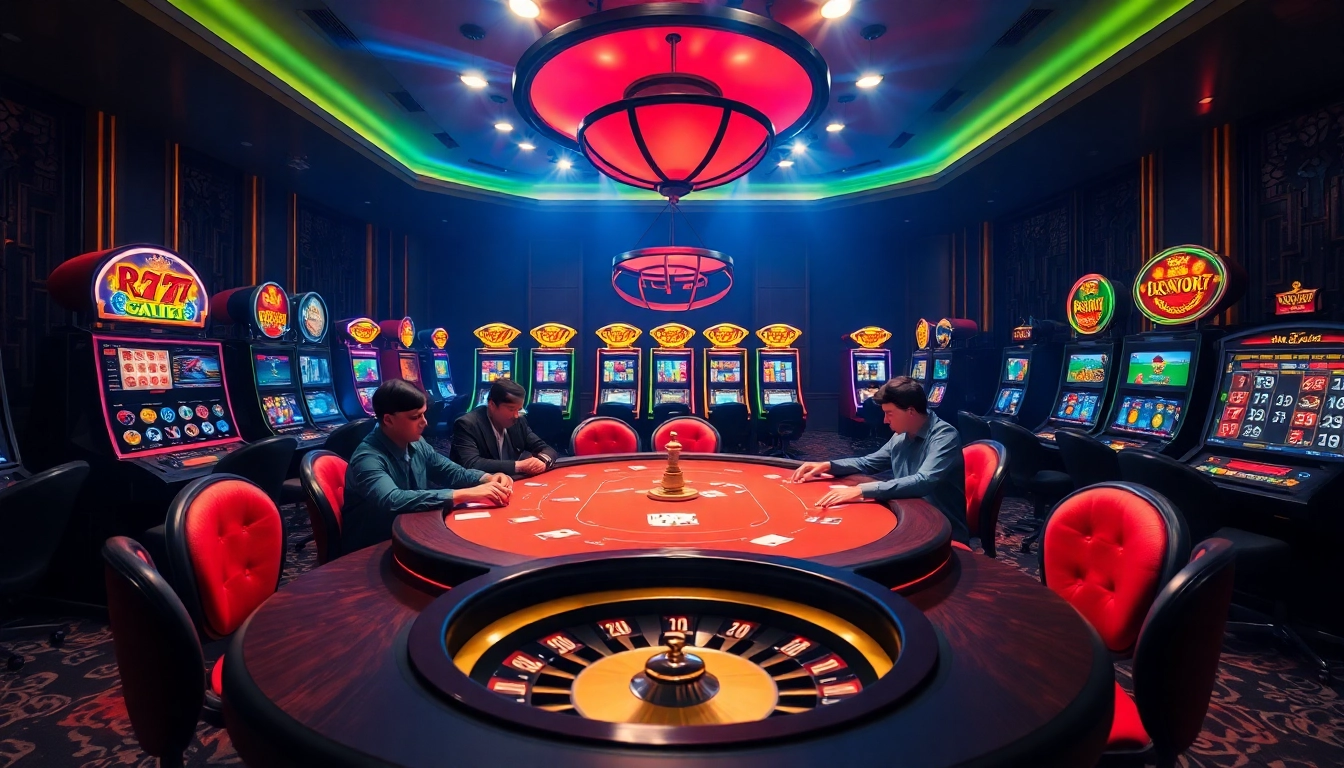 Raja Luck offers thrilling gaming experiences with poker chips and vibrant slot machines.