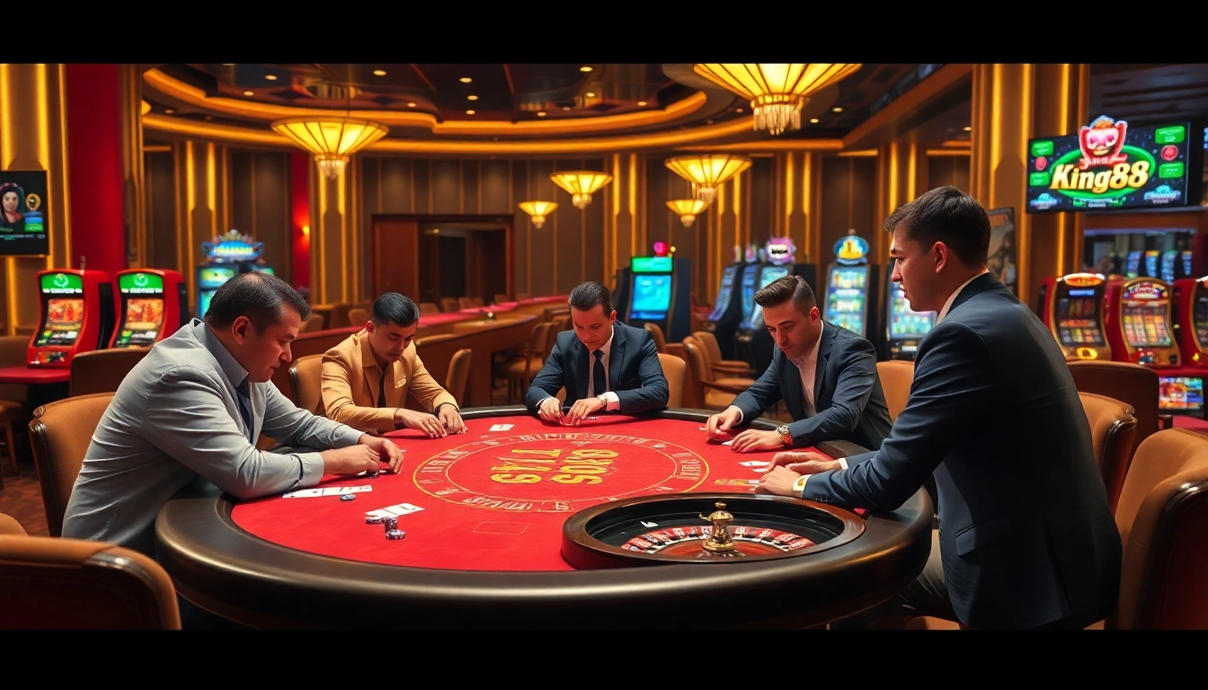 Experience the thrilling action at KING88 casino with vibrant games and engaging players.