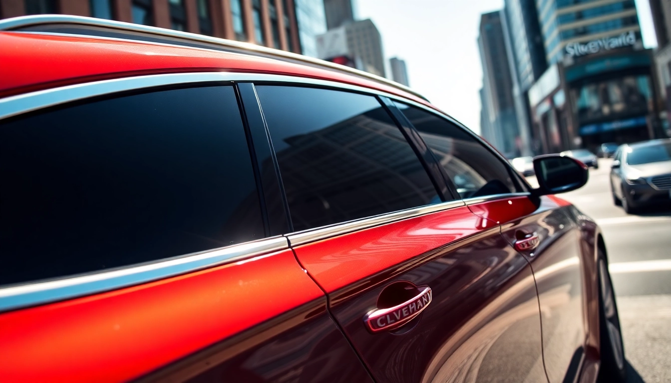 Enhance your view with window tinting Cleveland TN for vehicles, showcasing sleek tinted glass.