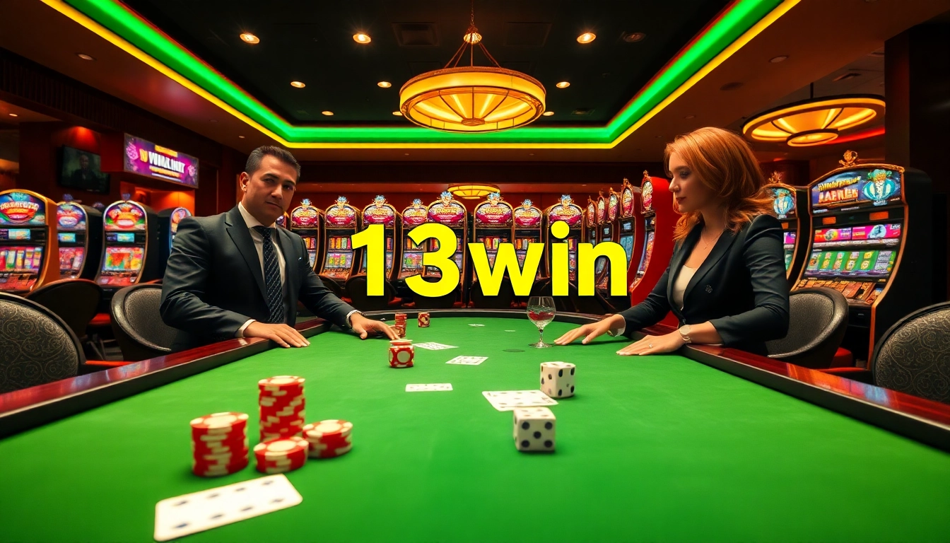 Experience the thrill of winning at 13win's luxurious casino with high-stakes games and vibrant atmosphere.