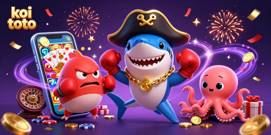 Engage with koi toto and win big with this vibrant, action-packed digital illustration!