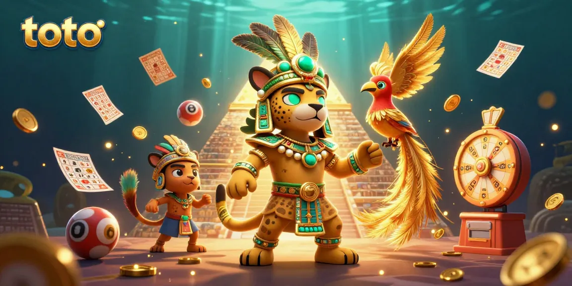 Engage with toto lottery dynamics as colorful balls and cards animate the exciting gaming atmosphere.