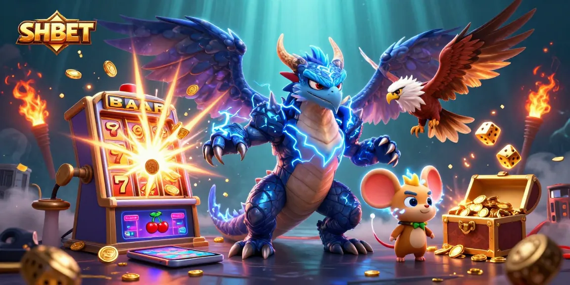 Engage with the thrilling SHBET online casino experience amidst a vibrant 3D game explosion.