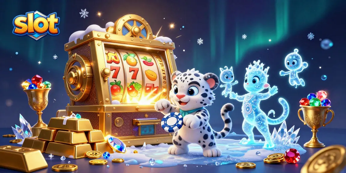 Memenangkan jackpot slot dengan mesin slot yang berwarna-warni, simbol keberuntungan, dan permainan perjudian menarik.