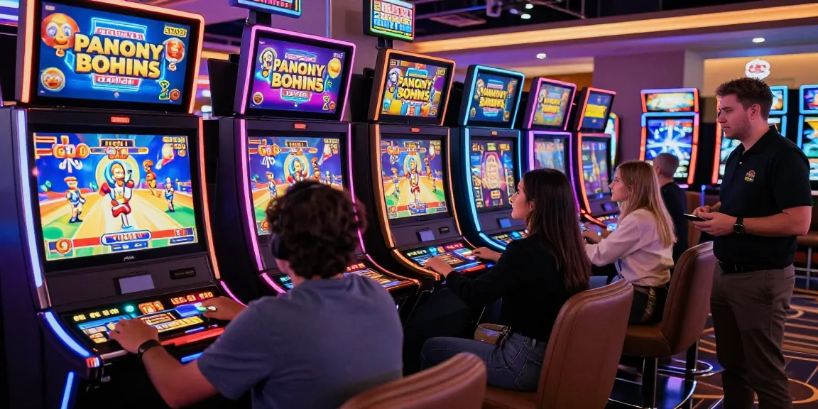 Players enjoying bonus buy slots in a vibrant casino environment, showcasing excitement and strategy.