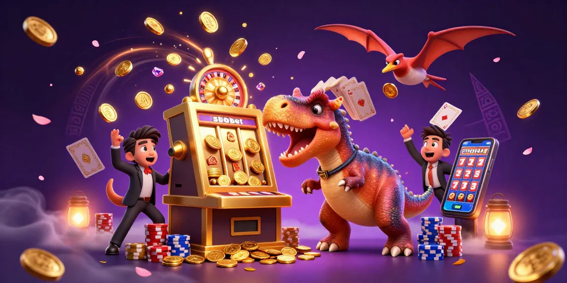 SBOBET sports betting scene with cartoon characters enjoying winning jackpot coins and immersive casino atmosphere