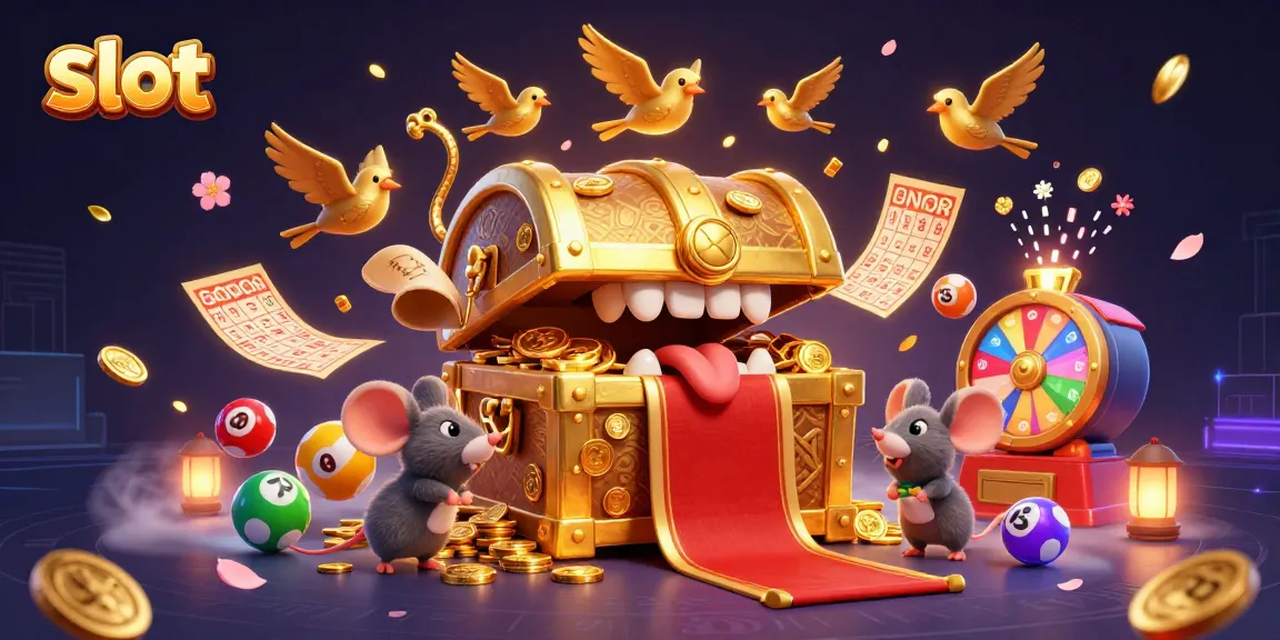 Putaran slot menarik dengan simbol kekayaan dan bola lotere penuh warna.