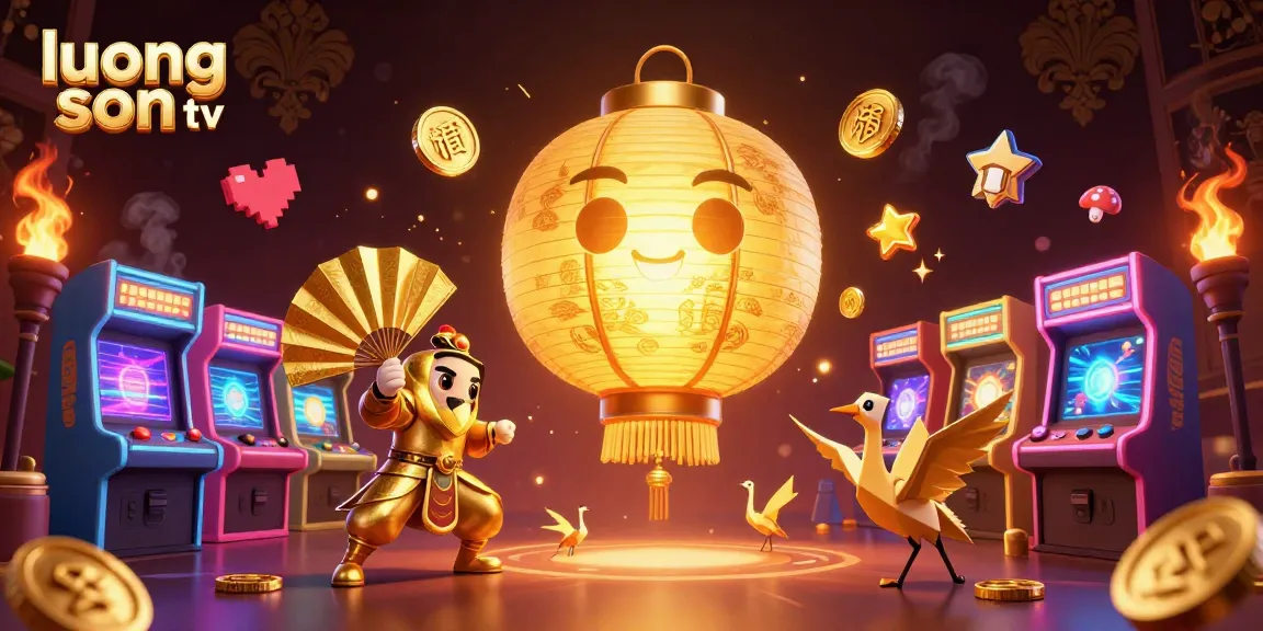 Experience exciting gaming action with luong son tv, showcasing golden spirits amidst vibrant casino elements.